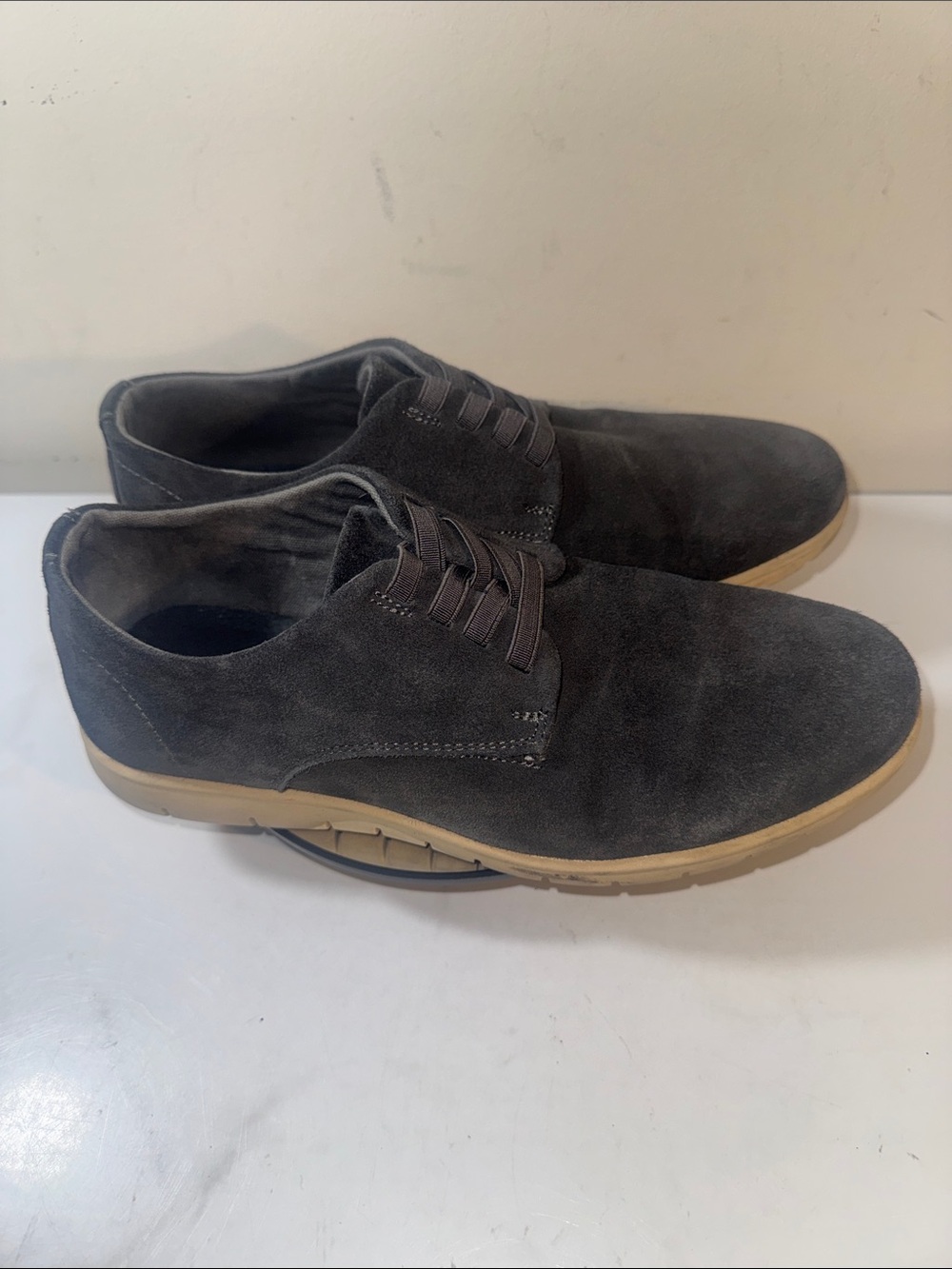 Bruno Marc Spain Men's Suede Casual Derby Shoes in Dark Gray Size 7